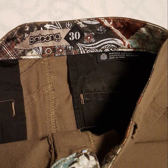 Billabong Plaid Checkered Brown Pants Size 30 - Picture 4 of 5